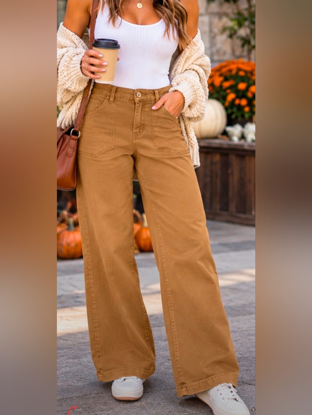 Sanctuary Standard Surplus Utility Wide Leg Pants Camel Tan Size 26